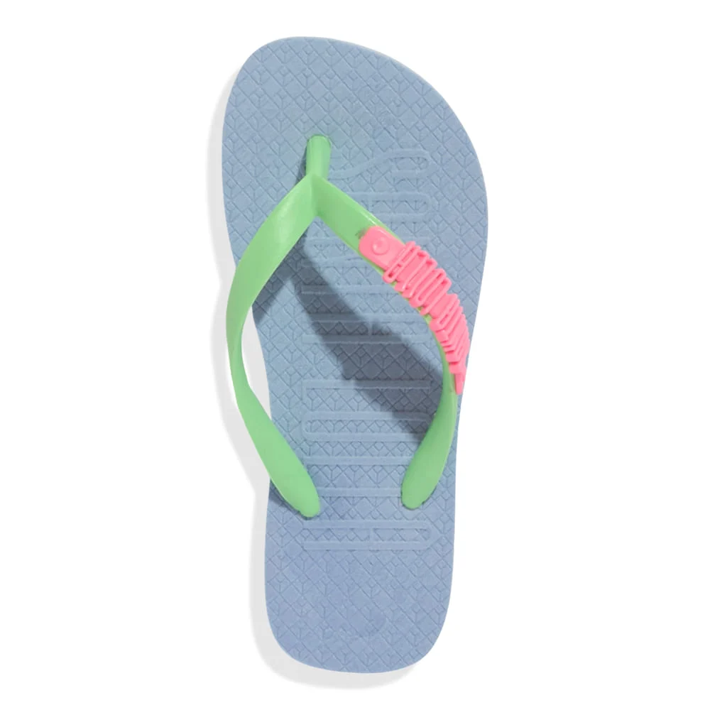 Chinelo Flip Flop Infantil Borracha Azul Tira Verde - vista 3 de 4