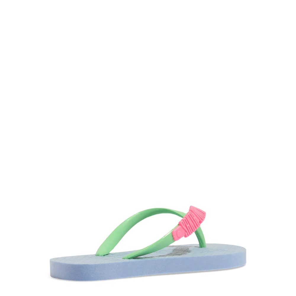Chinelo Flip Flop Infantil Borracha Azul Tira Verde - vista 4 de 4