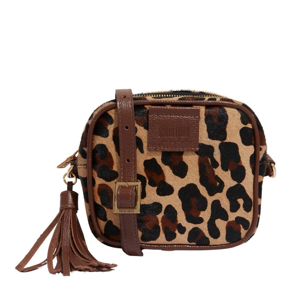 Bolsa Camera Bag Couro Estampa Pelo Onça - vista 1 de 3