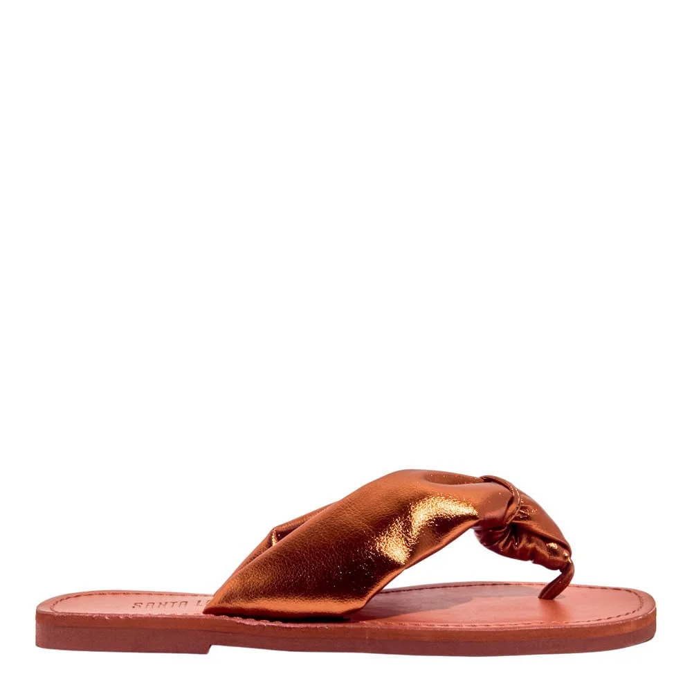 Rasteira Puff Metalizada Ecoform Crinkle Bronze - vista 1 de 4