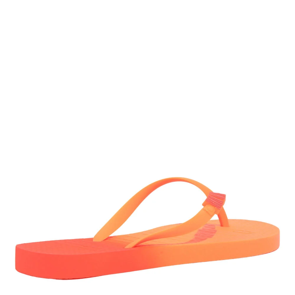 Kit Chinelo Flip Flop Borracha Laranja Neon E Necessaire Estampada. - vista 5 de 6