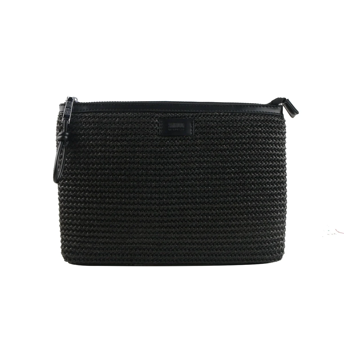 Clutch Grande Palha Tramado Preta - vista 1 de 6