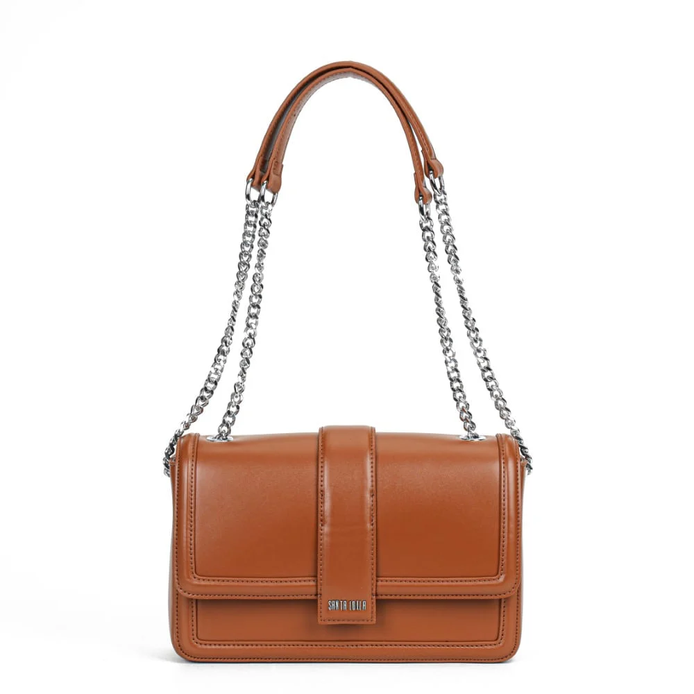 Bolsa Marrom Soft Alça Corrente Tiracolo - vista 1 de 6