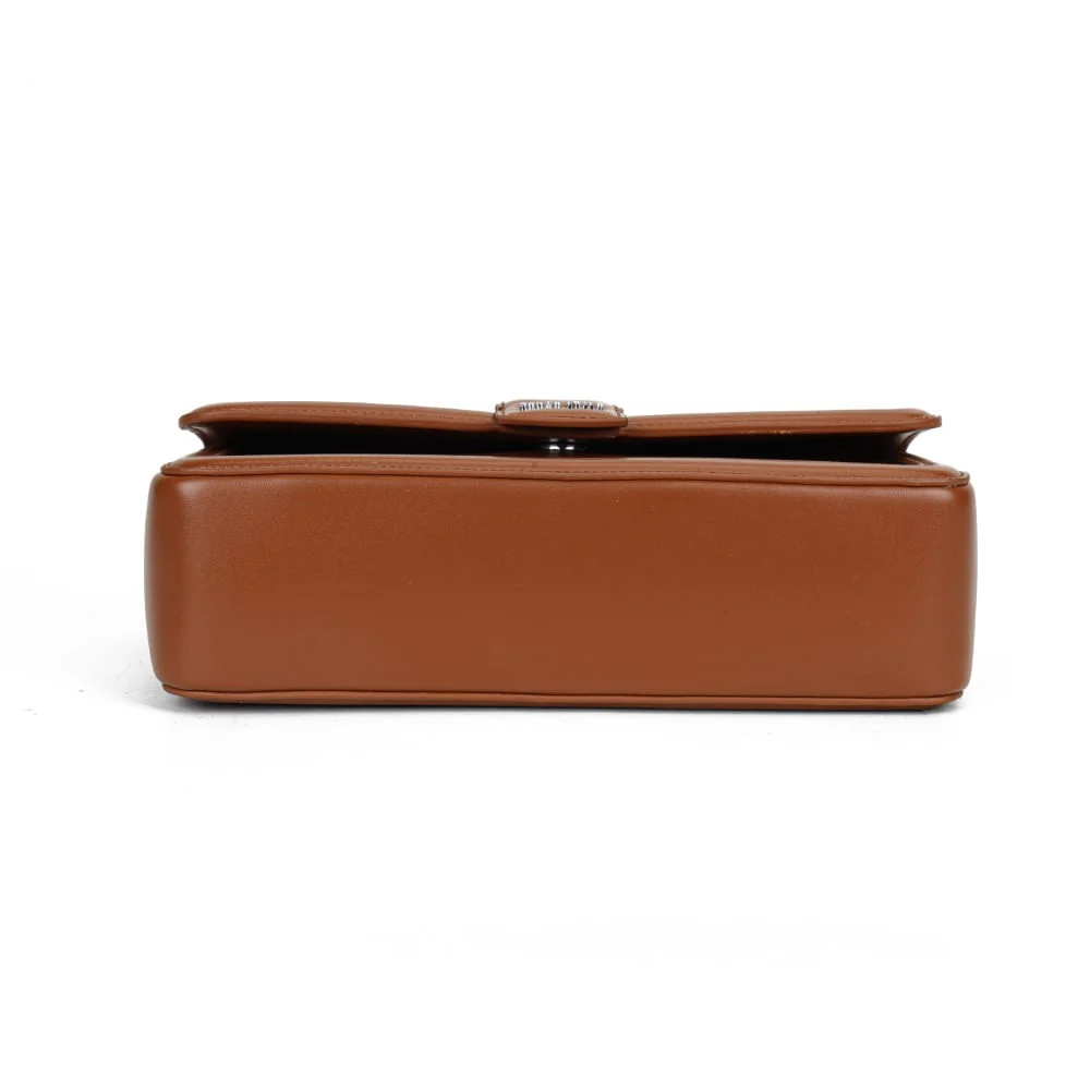 Bolsa Marrom Soft Alça Corrente Tiracolo - vista 4 de 6