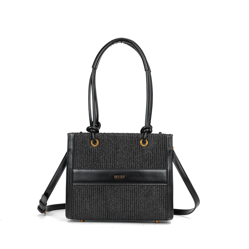 Bolsa Tote Tramado Preta Duas Alças - vista 1 de 7