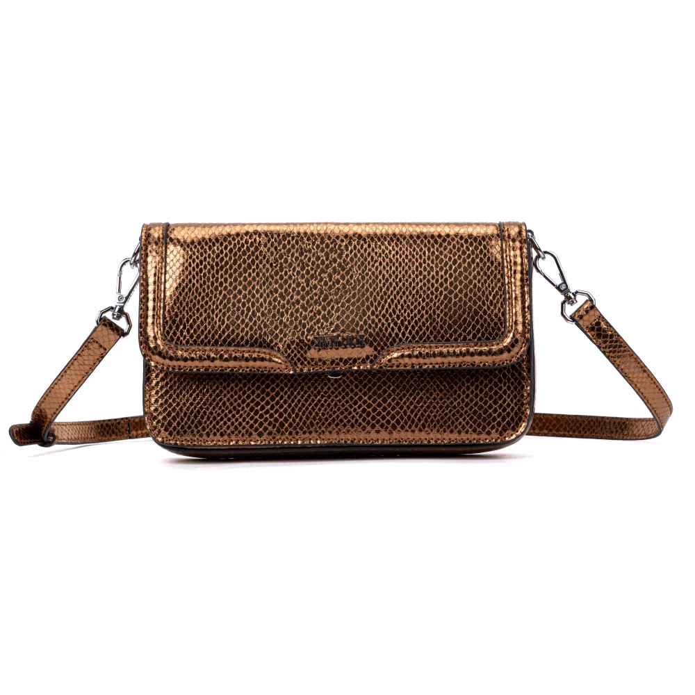 Bolsa Metalizada Flap Bag Snack Print Bronze - vista 1 de 7