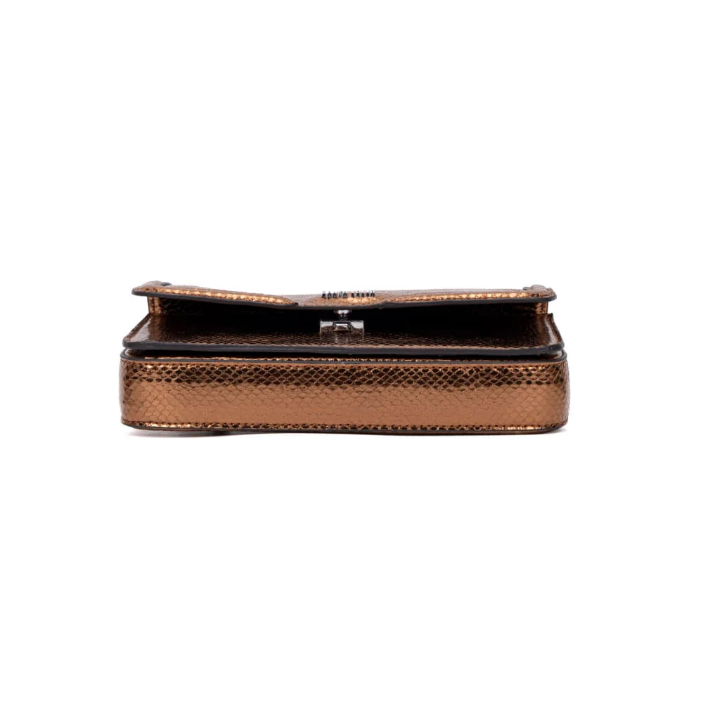 Bolsa Metalizada Flap Bag Snack Print Bronze - vista 6 de 7
