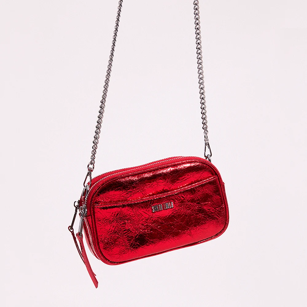 Bolsa Metalizado Crinkle Vermelha Divisórias - vista 1 de 9