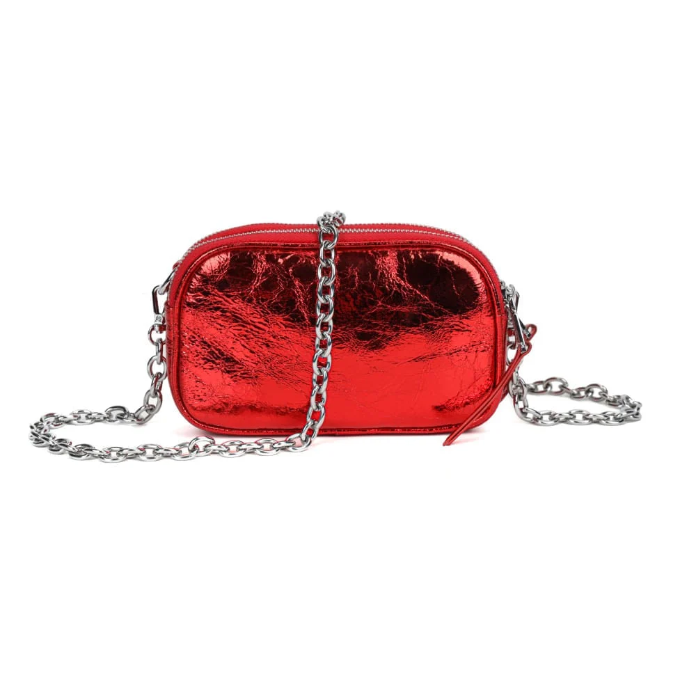 Bolsa Metalizado Crinkle Vermelha Divisórias - vista 9 de 9
