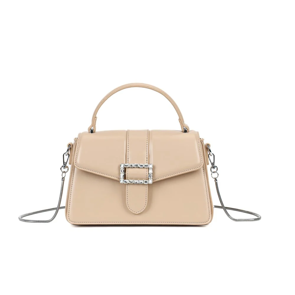 Bolsa Pequena Soft Bege Fivela Brilho - vista 1 de 7