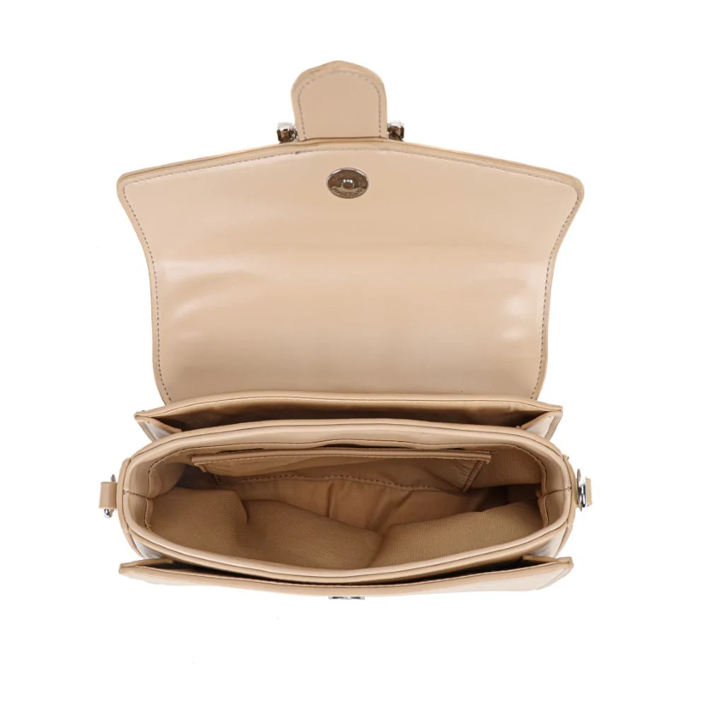 Bolsa Pequena Soft Bege Fivela Brilho - vista 4 de 7