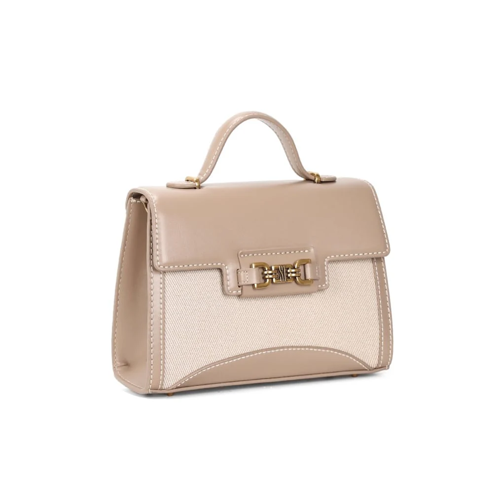 Bolsa Canvas Cinza Alça De Mão - vista 2 de 3