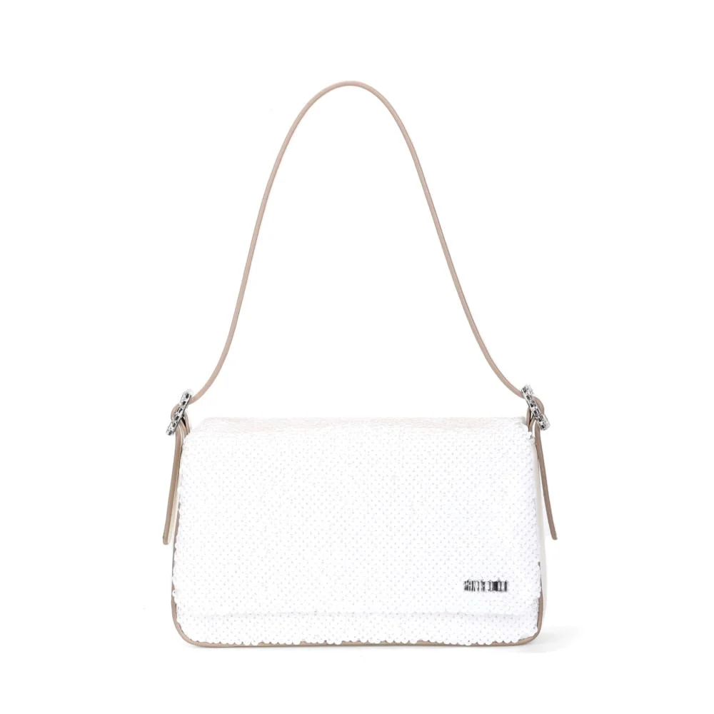 Bolsa Baguete Paête Branca Alça De Ombro - vista 1 de 3