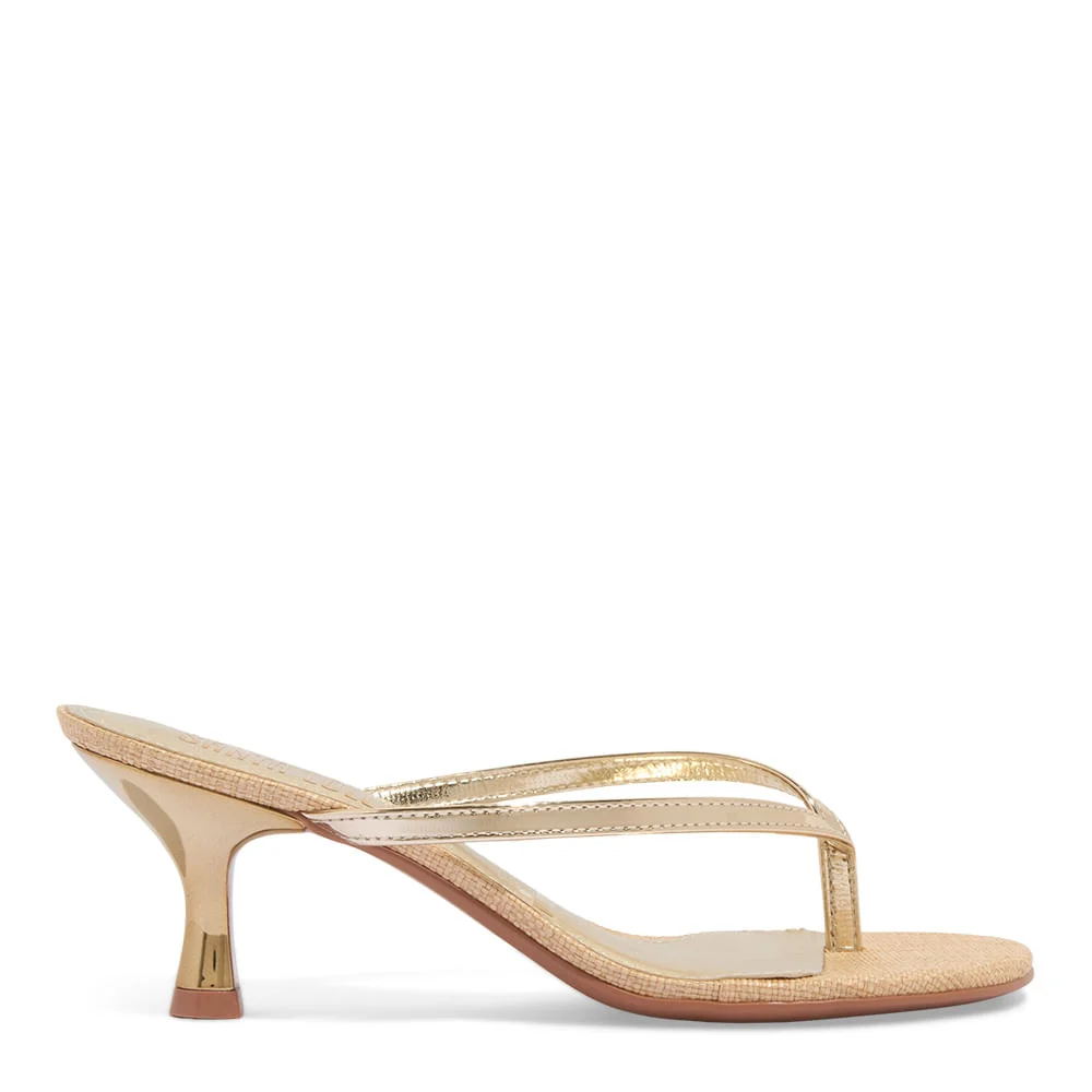 Mule Specchio Dourado Salto Baixo Fino - vista 1 de 4
