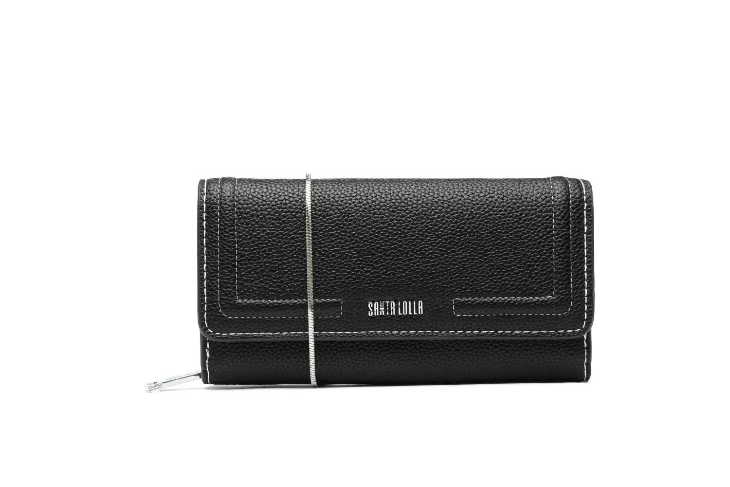 Bolsa Carteira Floater Preta Pespontos Alça Metalizada - vista 1 de 3
