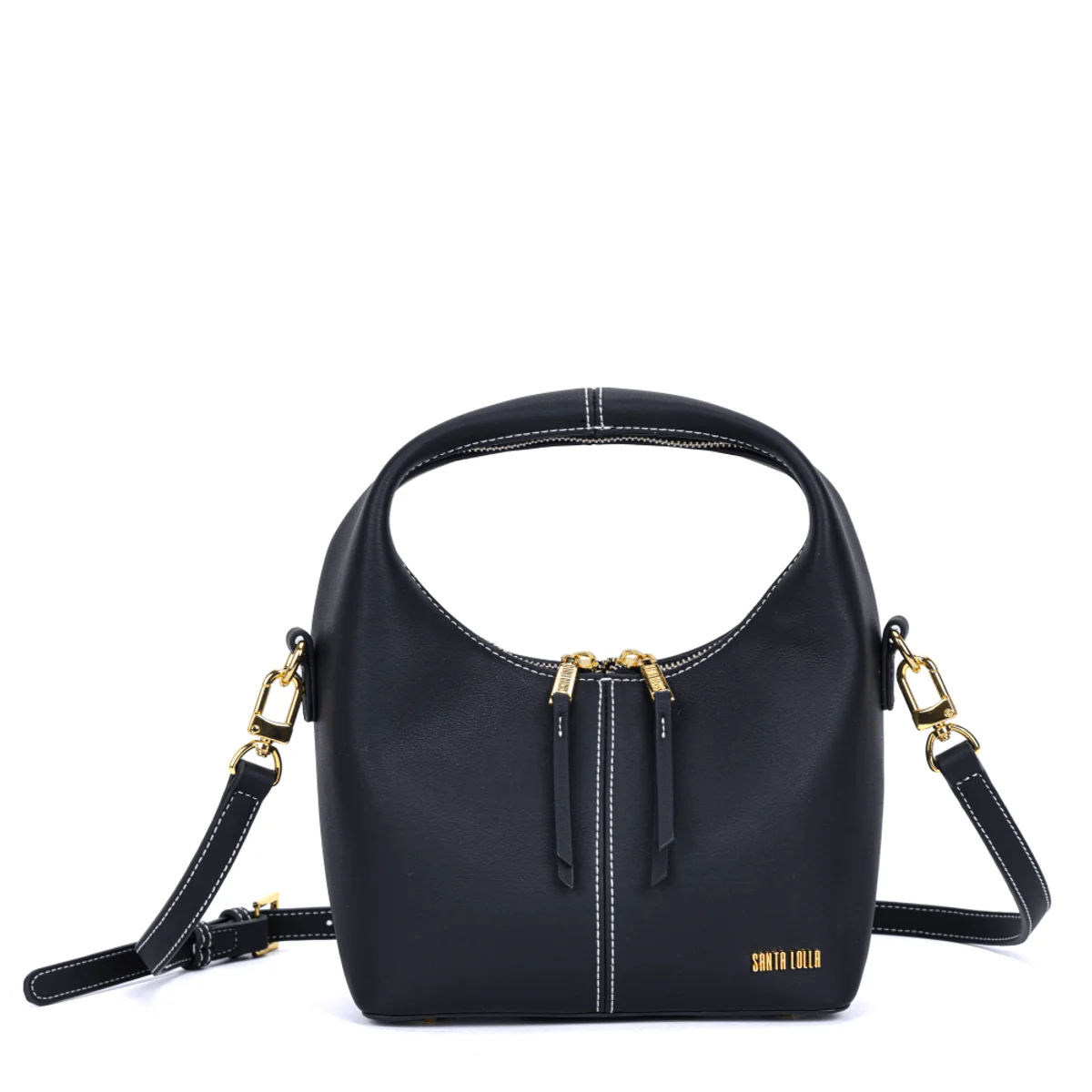 Bolsa Hobo Soft Preta Alça Transversal Removível - vista 3 de 7