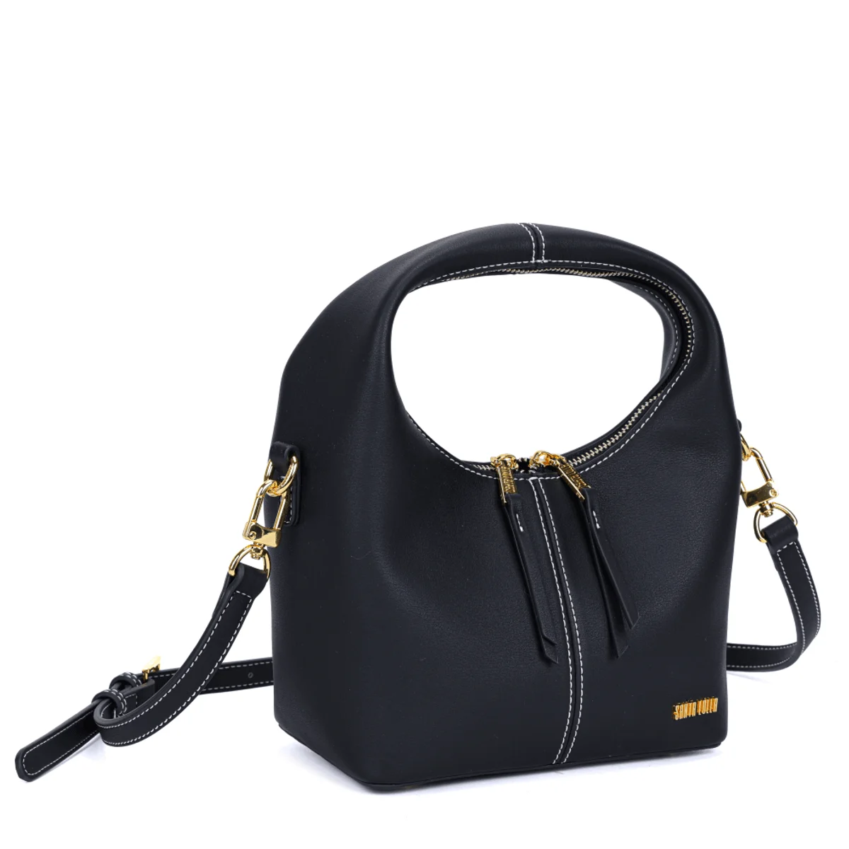 Bolsa Hobo Soft Preta Alça Transversal Removível - vista 4 de 7