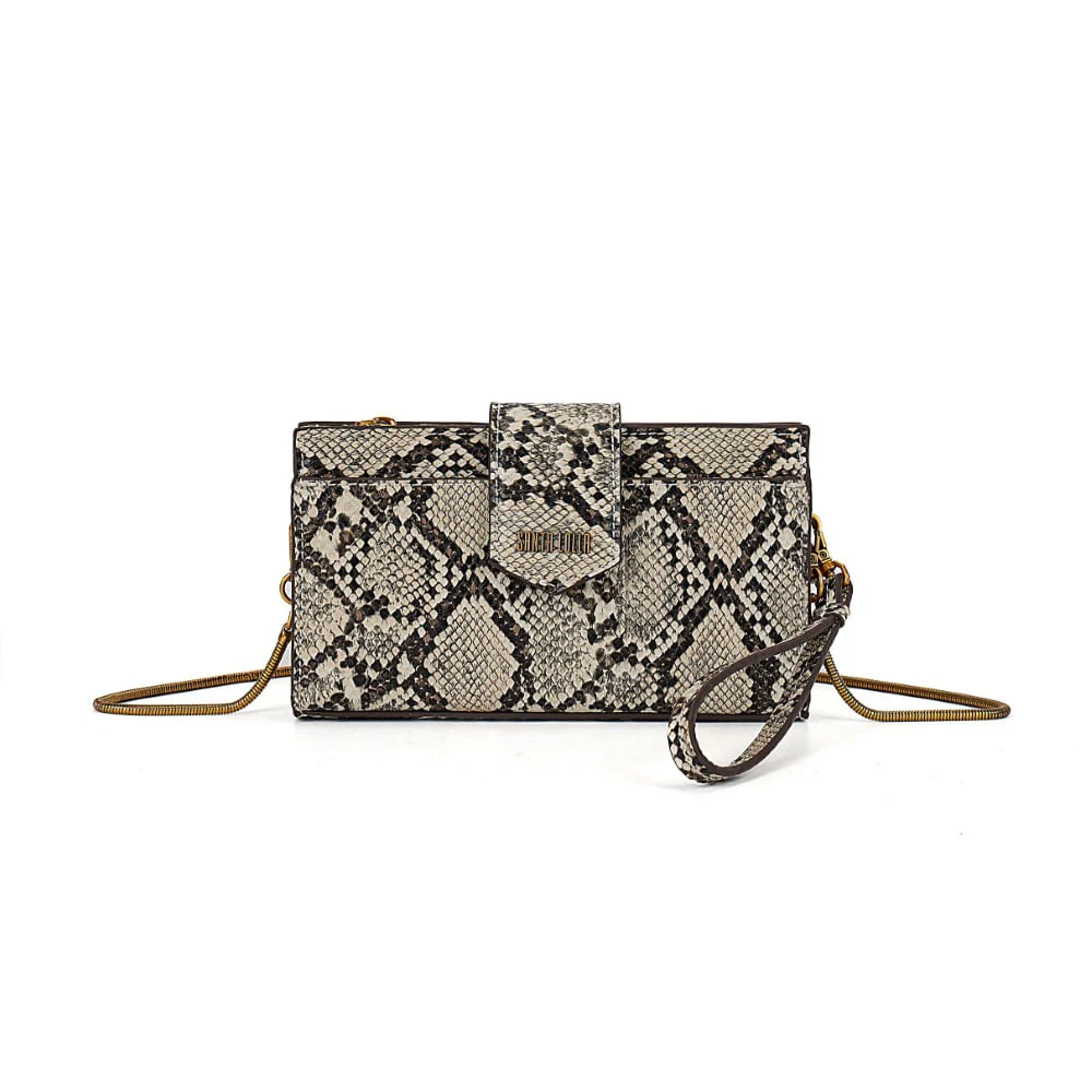 Bolsa Carteira Estampa Animal Print Cobra Alça de Ombro - vista 1 de 7