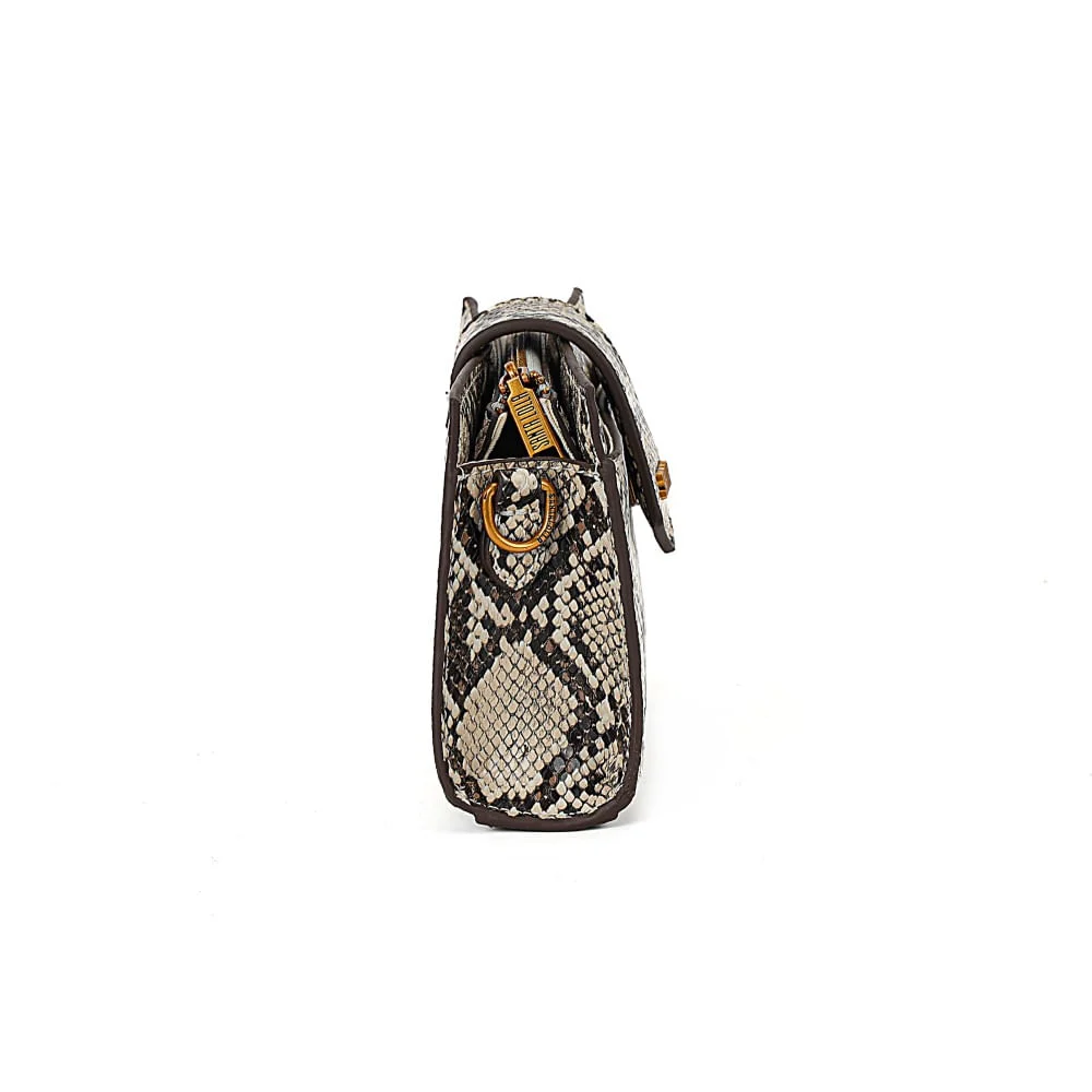 Bolsa Carteira Estampa Animal Print Cobra Alça de Ombro - vista 4 de 7
