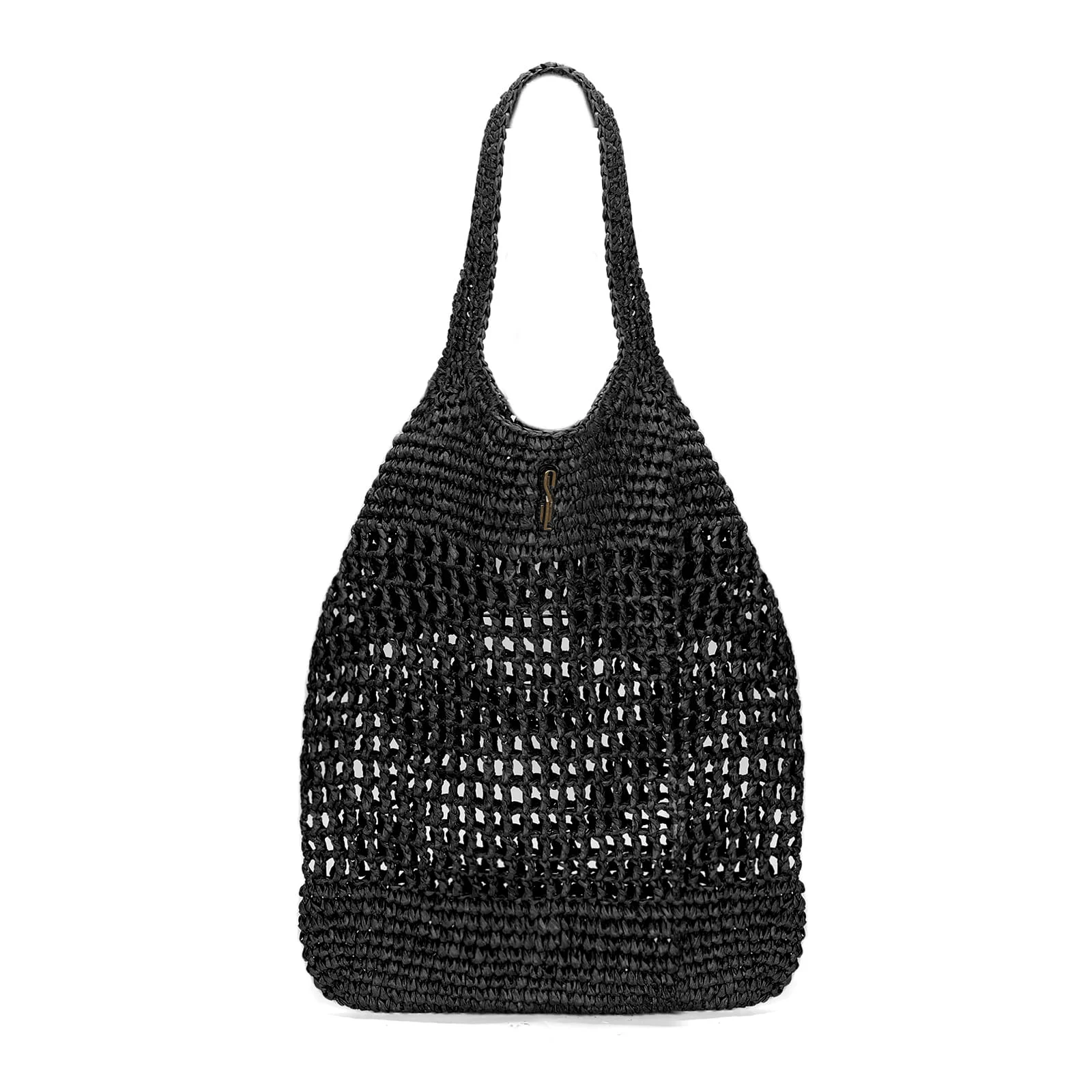 Bolsa De Praia Tramado Preta - vista 1 de 4
