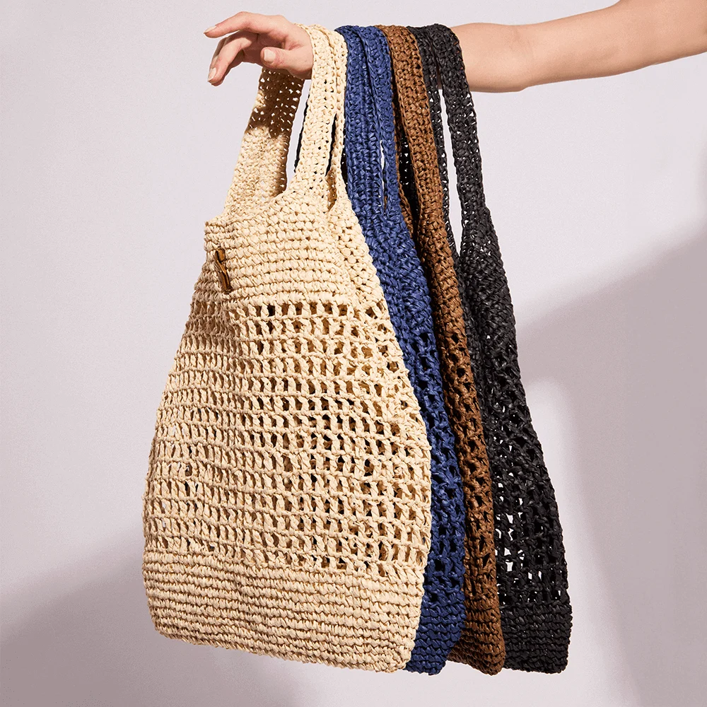 Bolsa De Praia Tramado Preta - vista 3 de 4