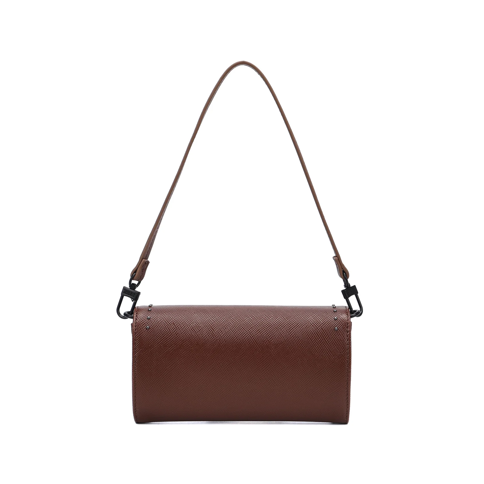 Bolsa Carteira Pequena Risco Marrom Alça De Ombro - vista 3 de 4