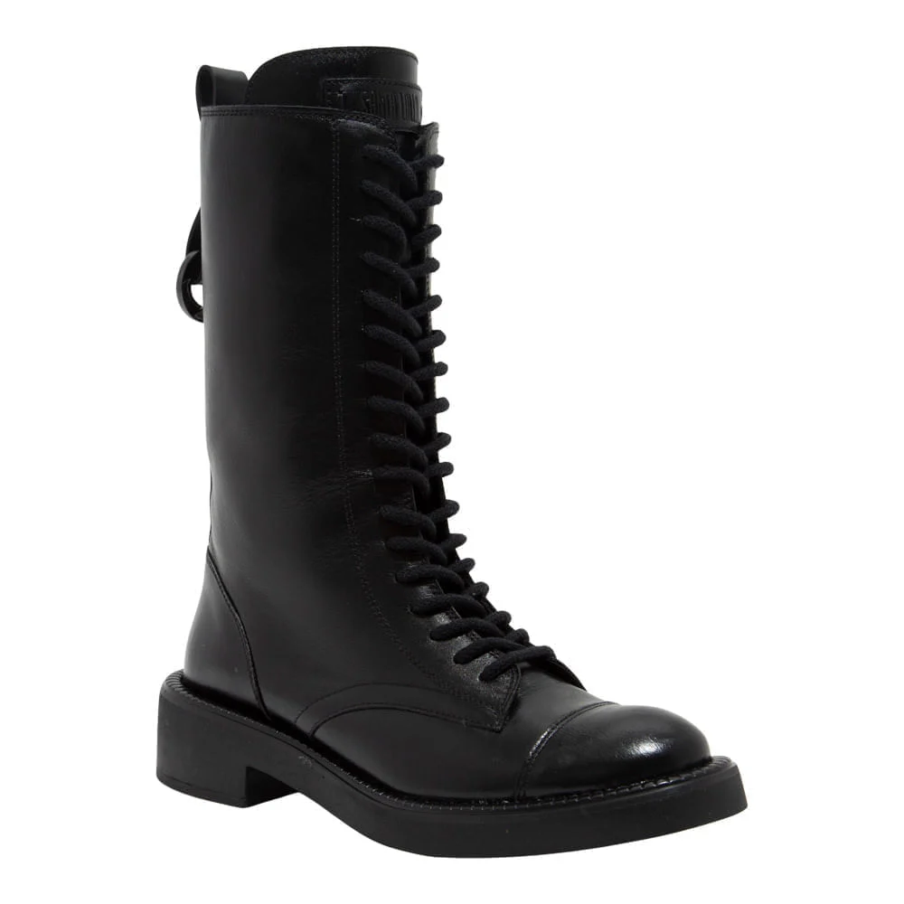 Bota Coturno Preto Couro Confort Boot Cano Médio - vista 5 de 6