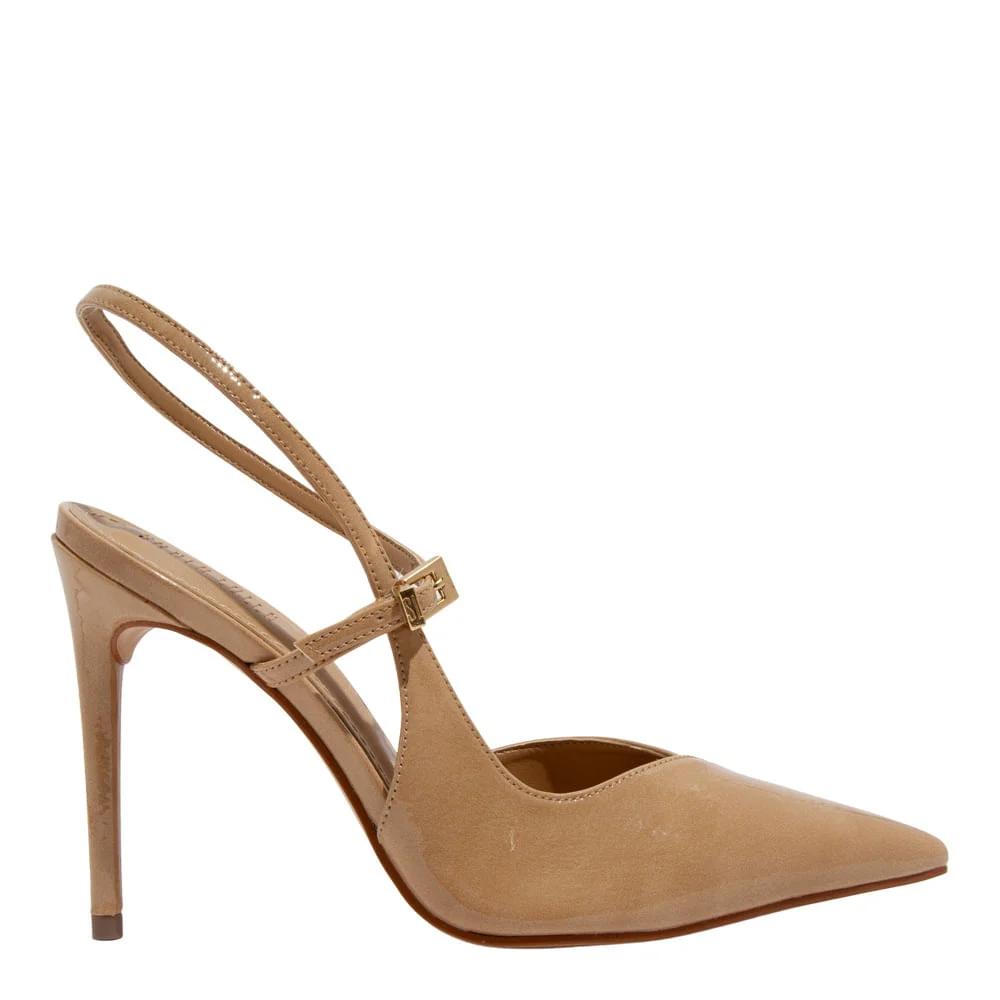 Scarpin Envernizado Glossy Bege Salto Alto - vista 1 de 3