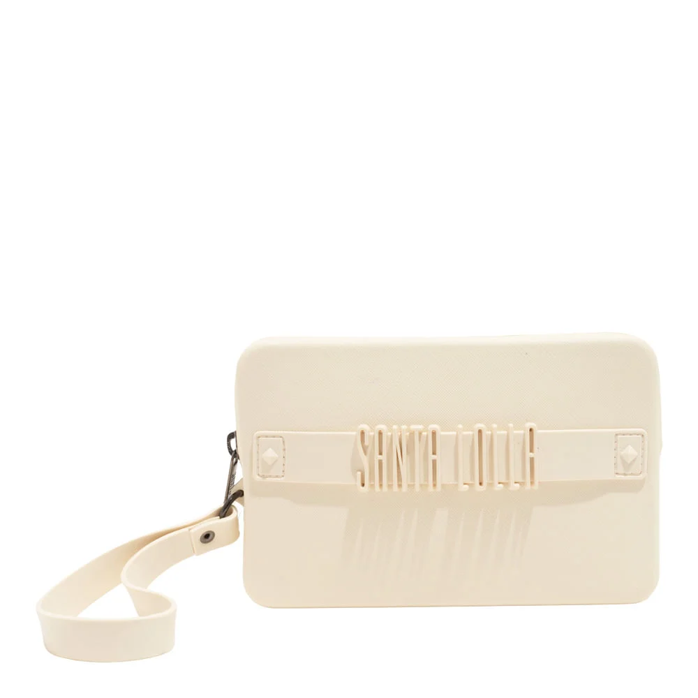 Clutch Borracha Pequena Alça De Mão Off White - vista 1 de 3