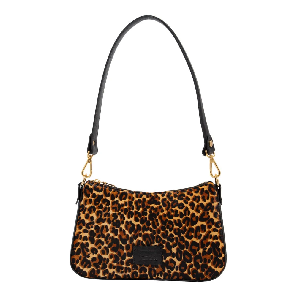 Bolsa Baguete Média Couro Estampa Animal Print Estampa Onça - vista 1 de 3
