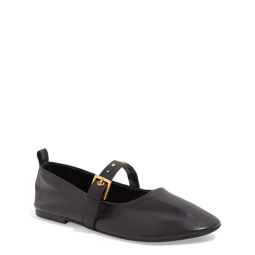 Sapatilha Couro Nobre Soft Preto Bico Redondo - vista 2 de 3
