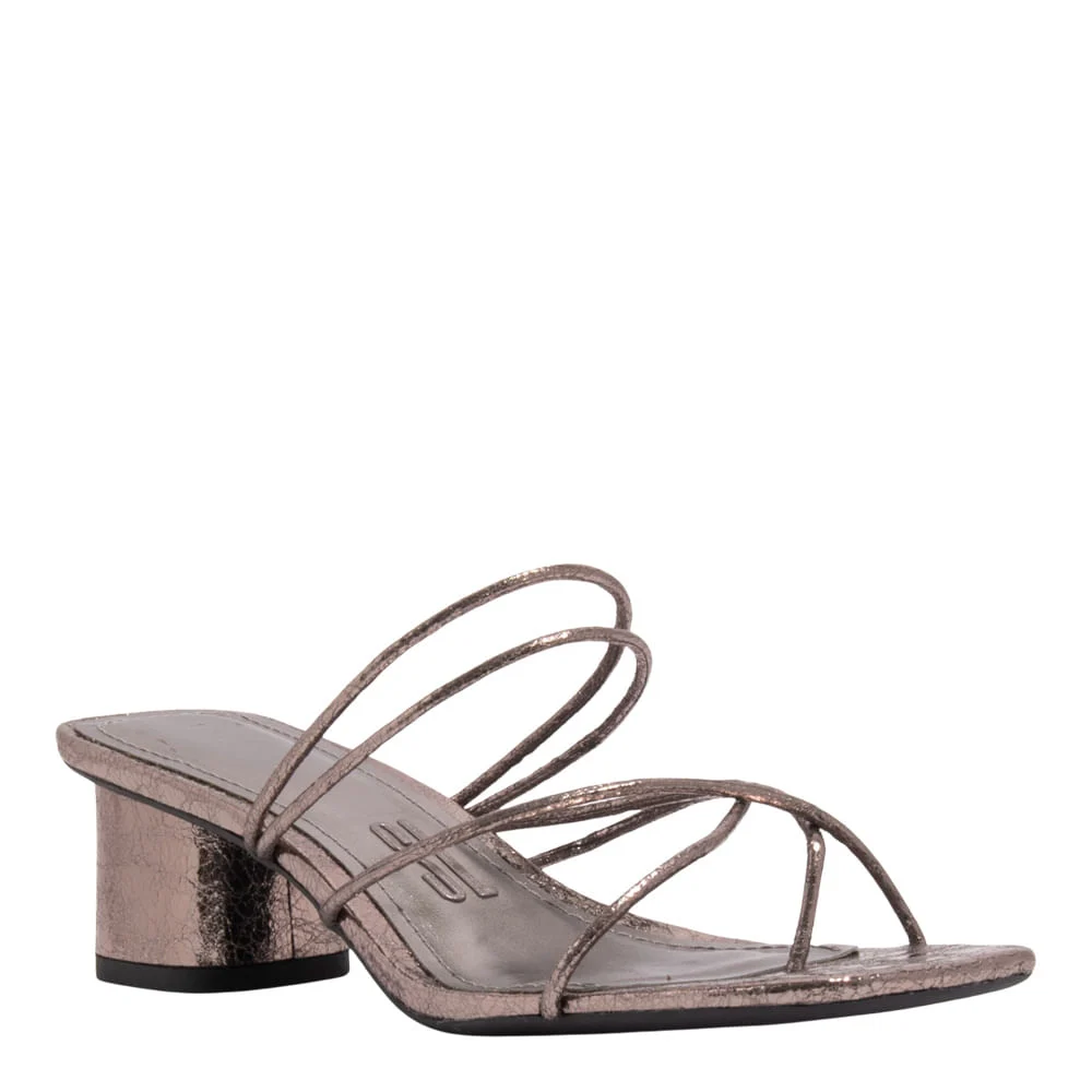 Mule Crinkle Galaxy Cinza Grafite Salto Grosso - vista 2 de 3