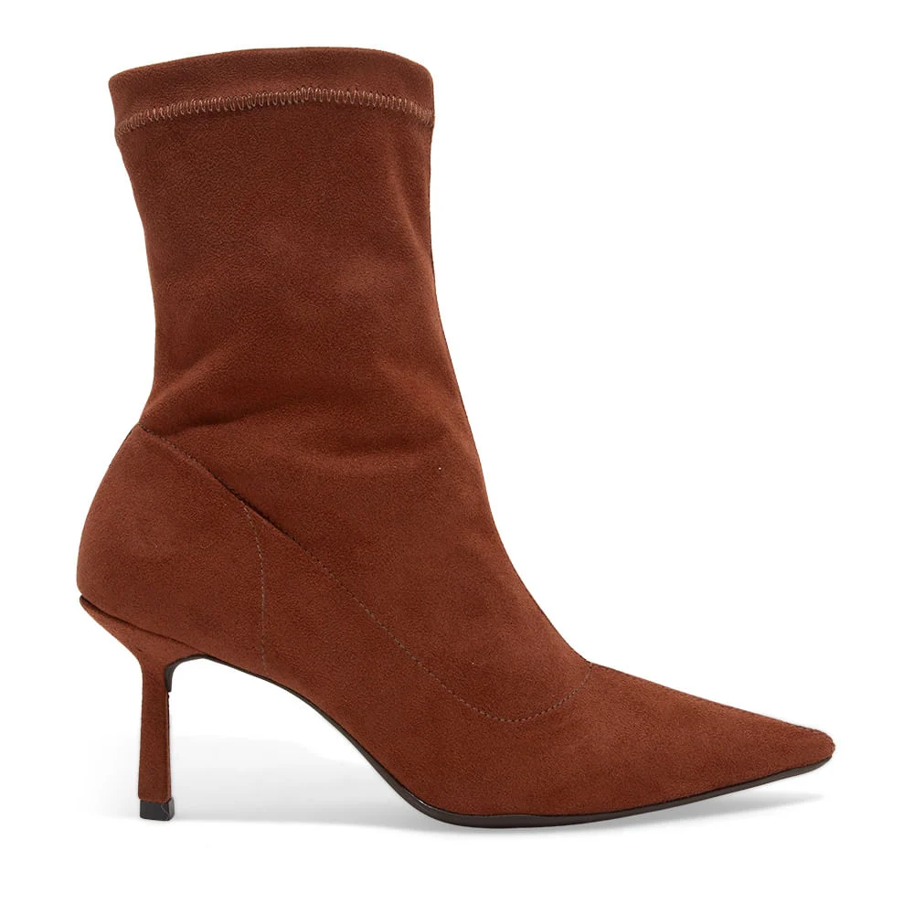Bota Cano Médio Camurça Stretch Marrom - vista 1 de 3