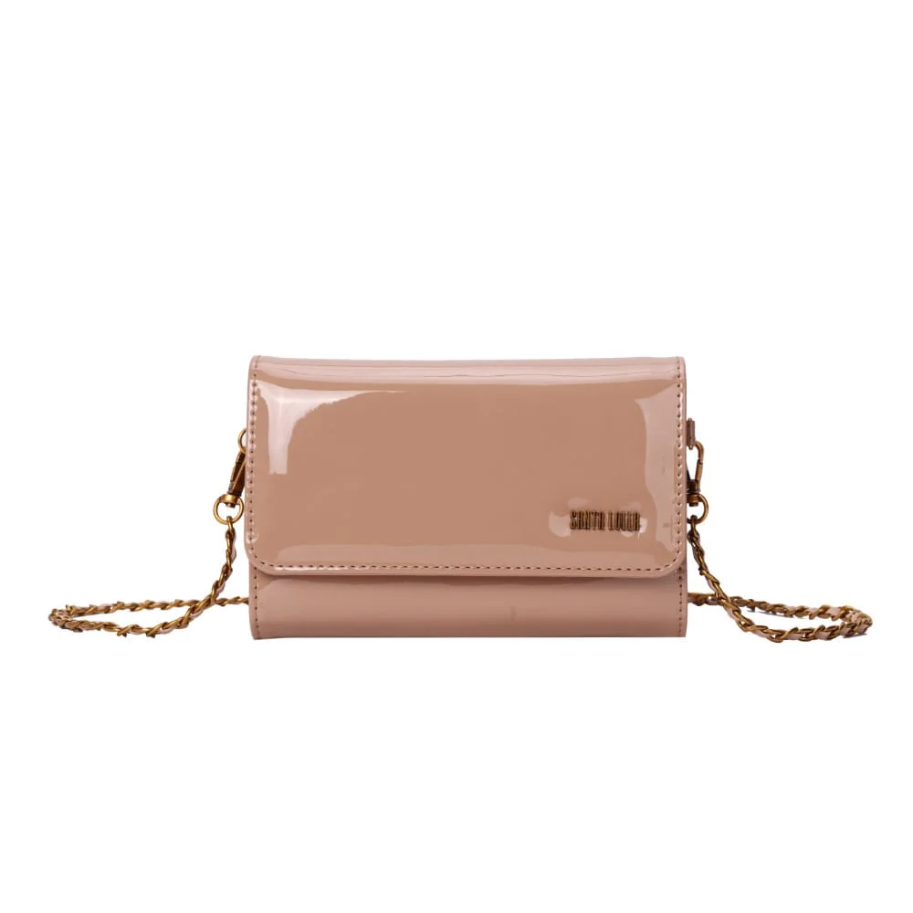 Bolsa Carteira Verniz Rose Alça De Ombro - vista 1 de 5