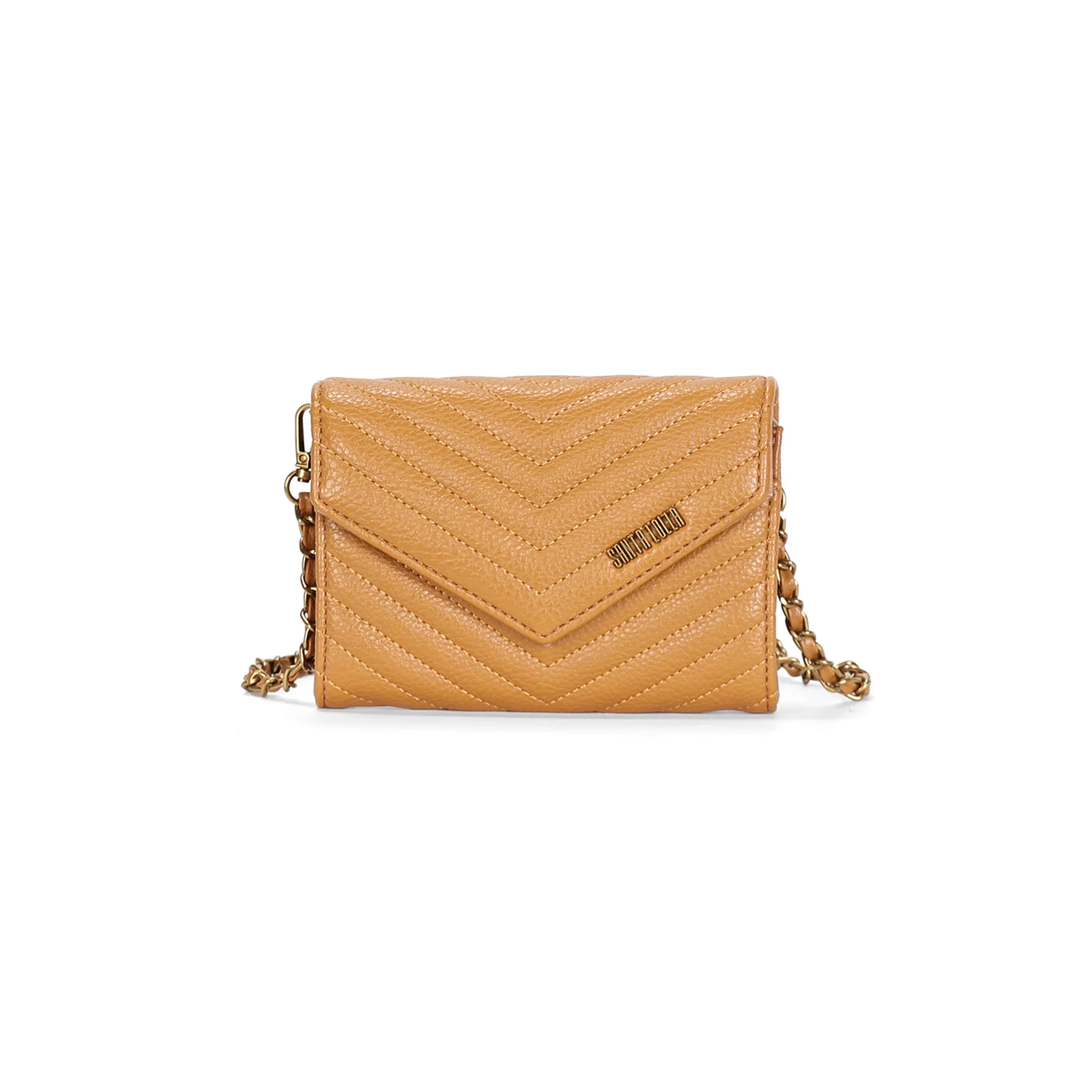 Bolsa Carteira Pequena Matelassê Amarelo Mostarda Alça Transversal - vista 1 de 3