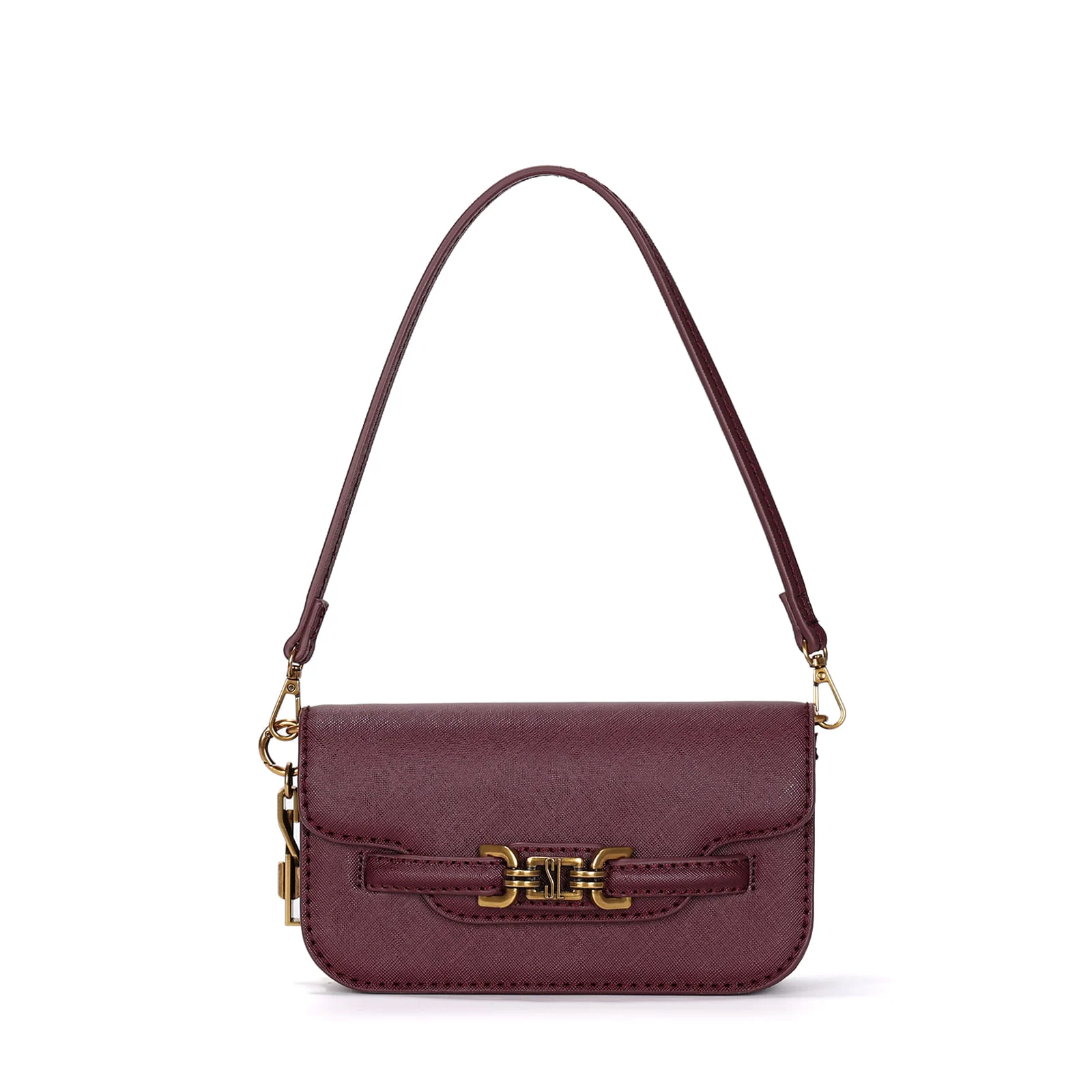 Bolsa Pequena Risco Vermelho Merlot Alça De Ombro - vista 1 de 3