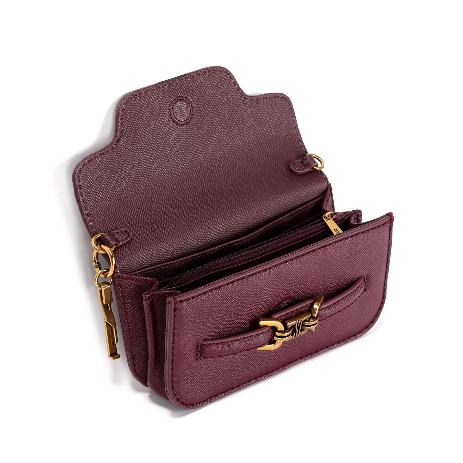 Bolsa Pequena Risco Vermelho Merlot Alça De Ombro - vista 3 de 3