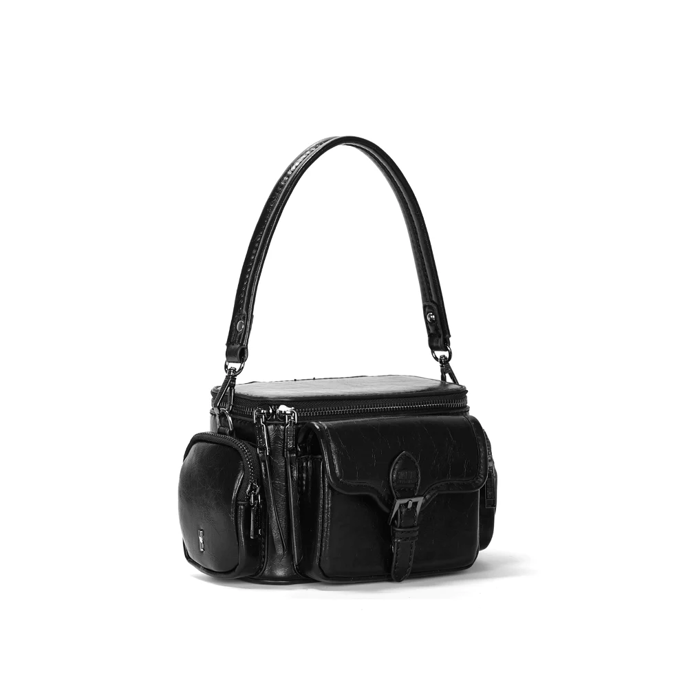 Bolsa Rústica Preta Alça De Ombro - vista 2 de 3