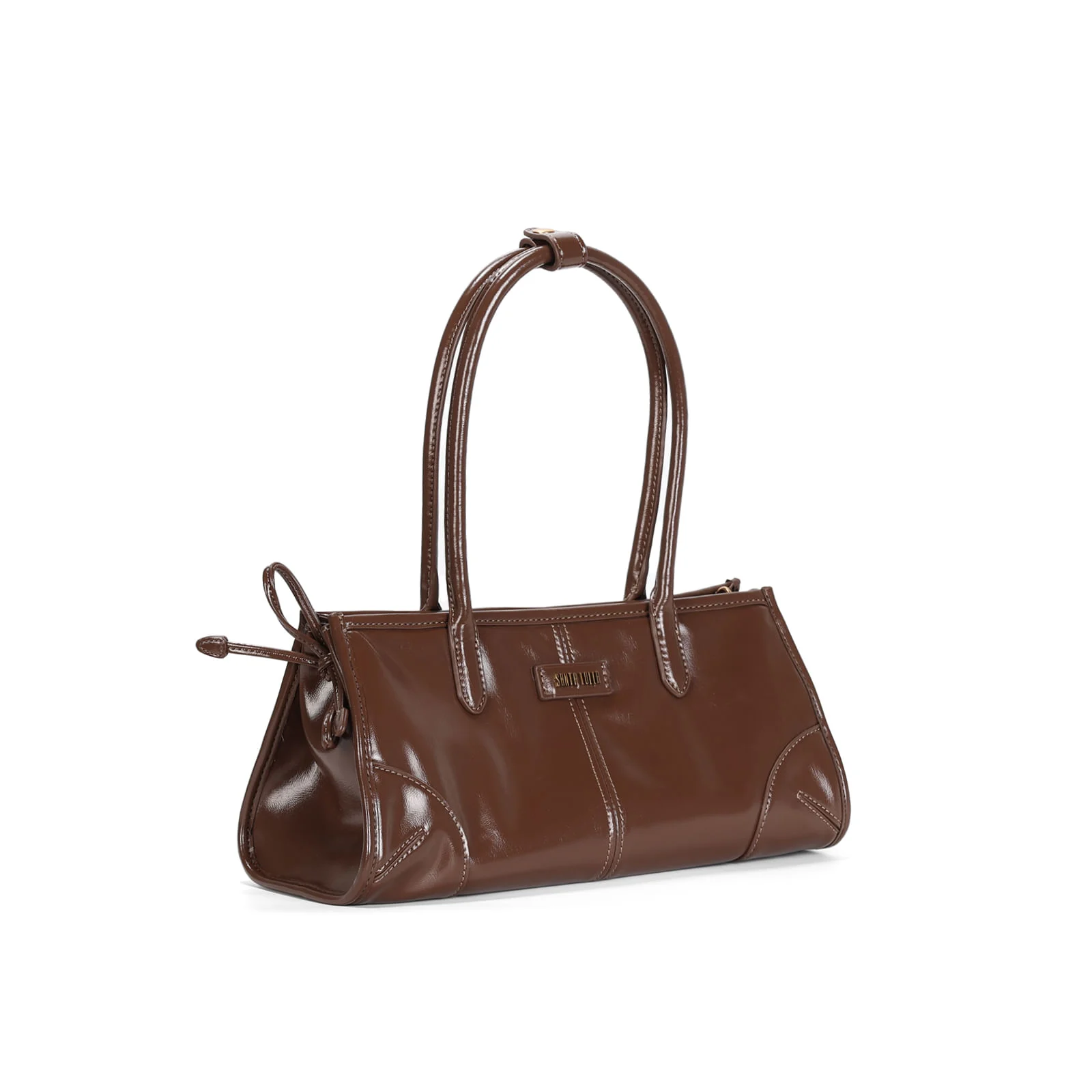 Bolsa Glossy Marrom Alça De Ombro - vista 2 de 3