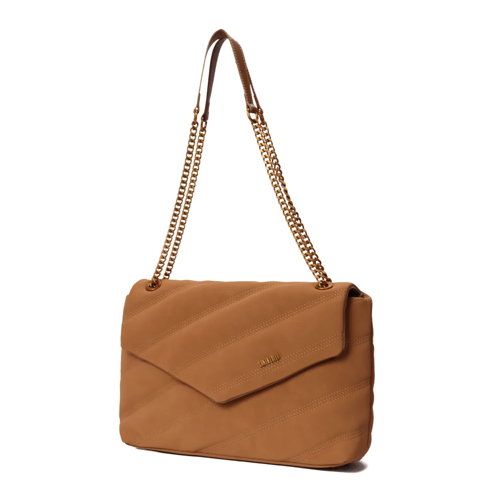 Bolsa Envelope Camurça Marrom Alça De Ombro - vista 4 de 8