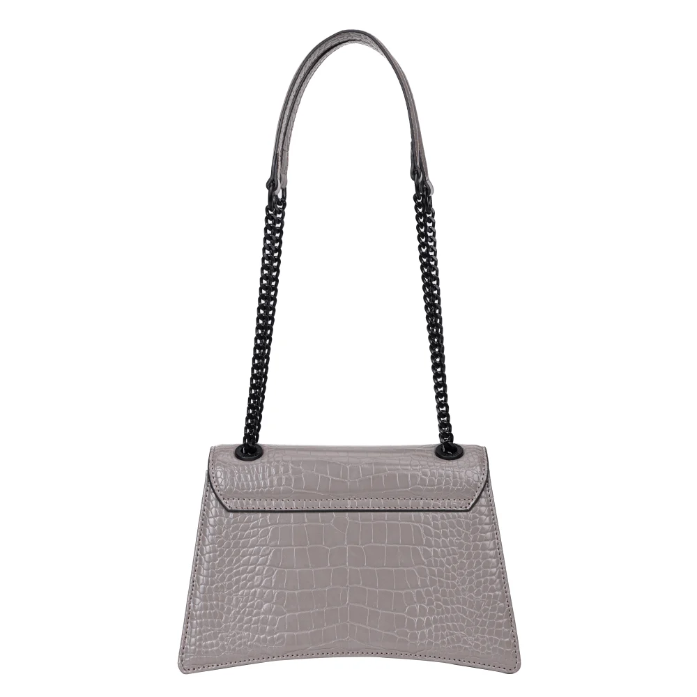 Bolsa Croco Cinza Alça De Ombro - vista 4 de 5