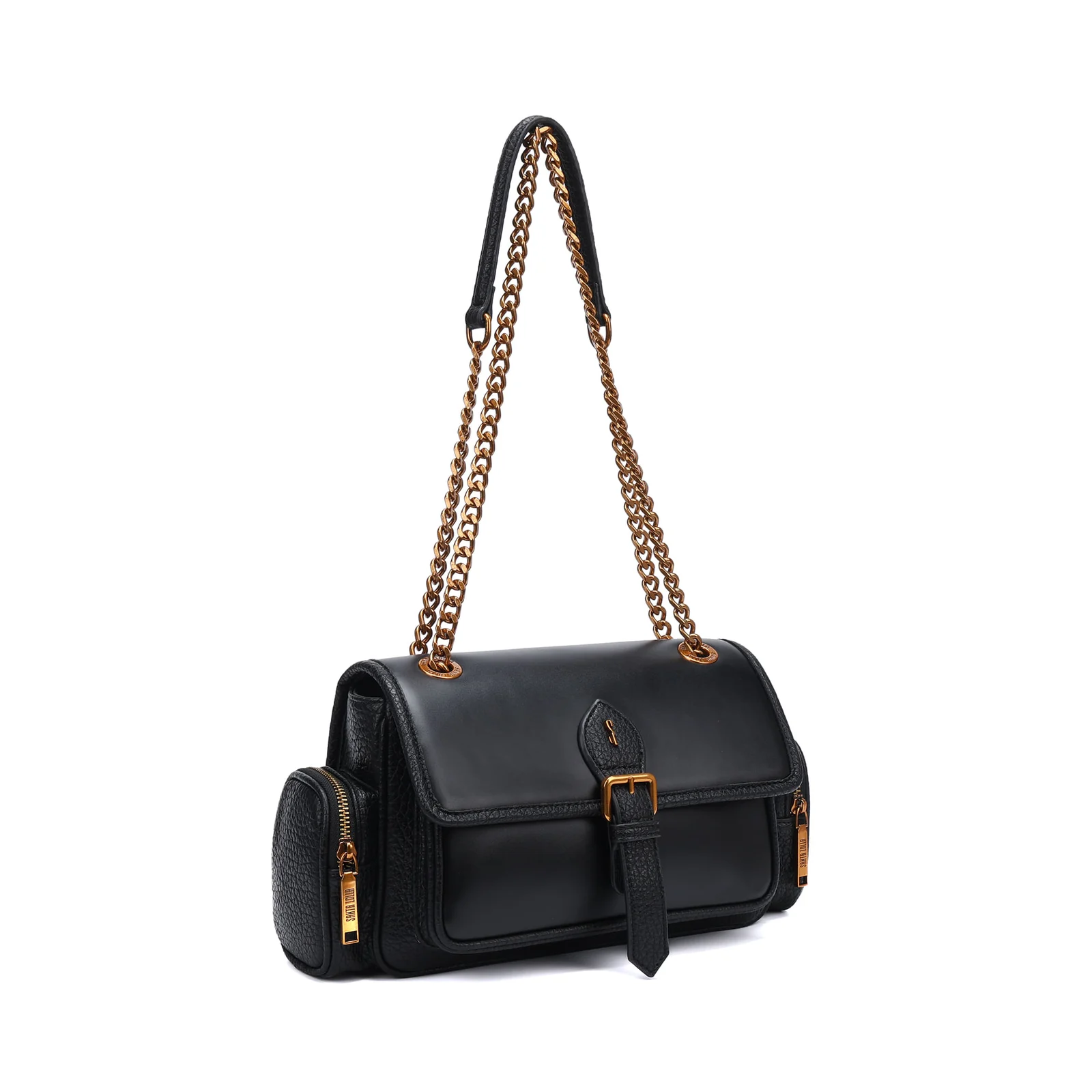 Bolsa Floater Preta Alça Corrente Dourada - vista 2 de 5