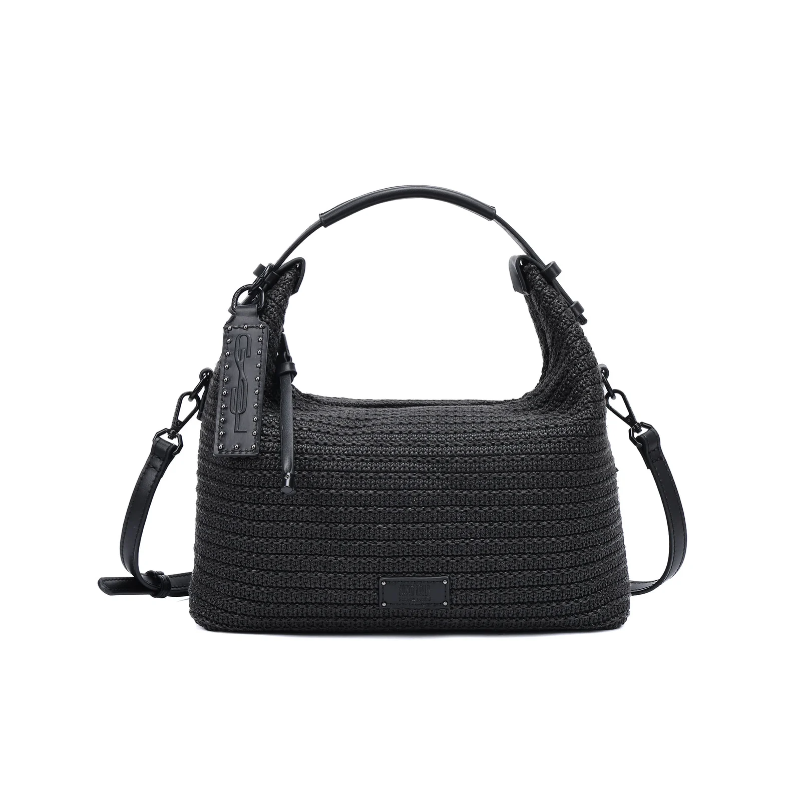 Bolsa Baguete Tramado Preta Duas Alças - vista 1 de 5
