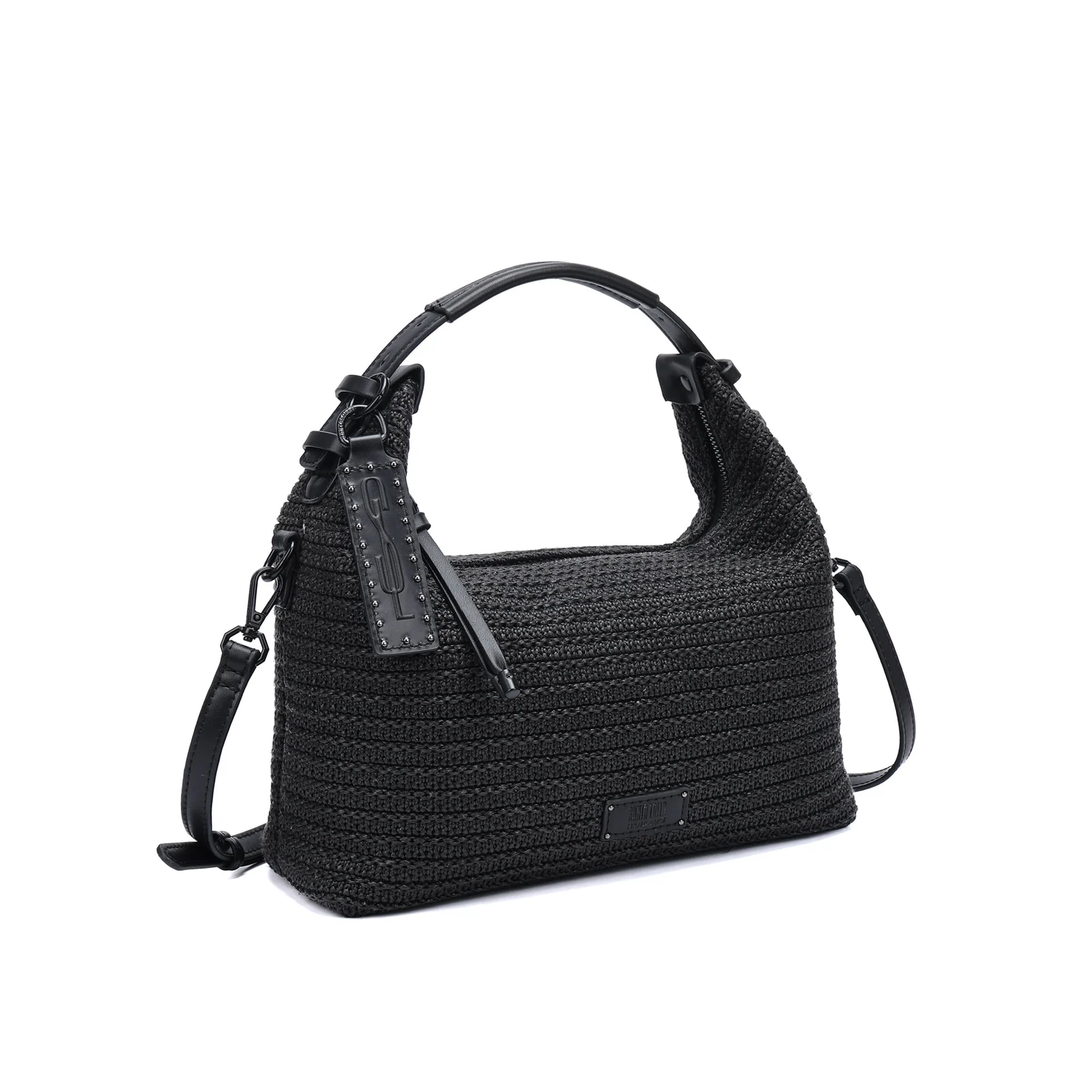 Bolsa Baguete Tramado Preta Duas Alças - vista 2 de 5