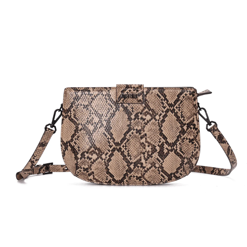 Bolsa Média Animal Print Estampa Cobra Alça Transversal - vista 1 de 7