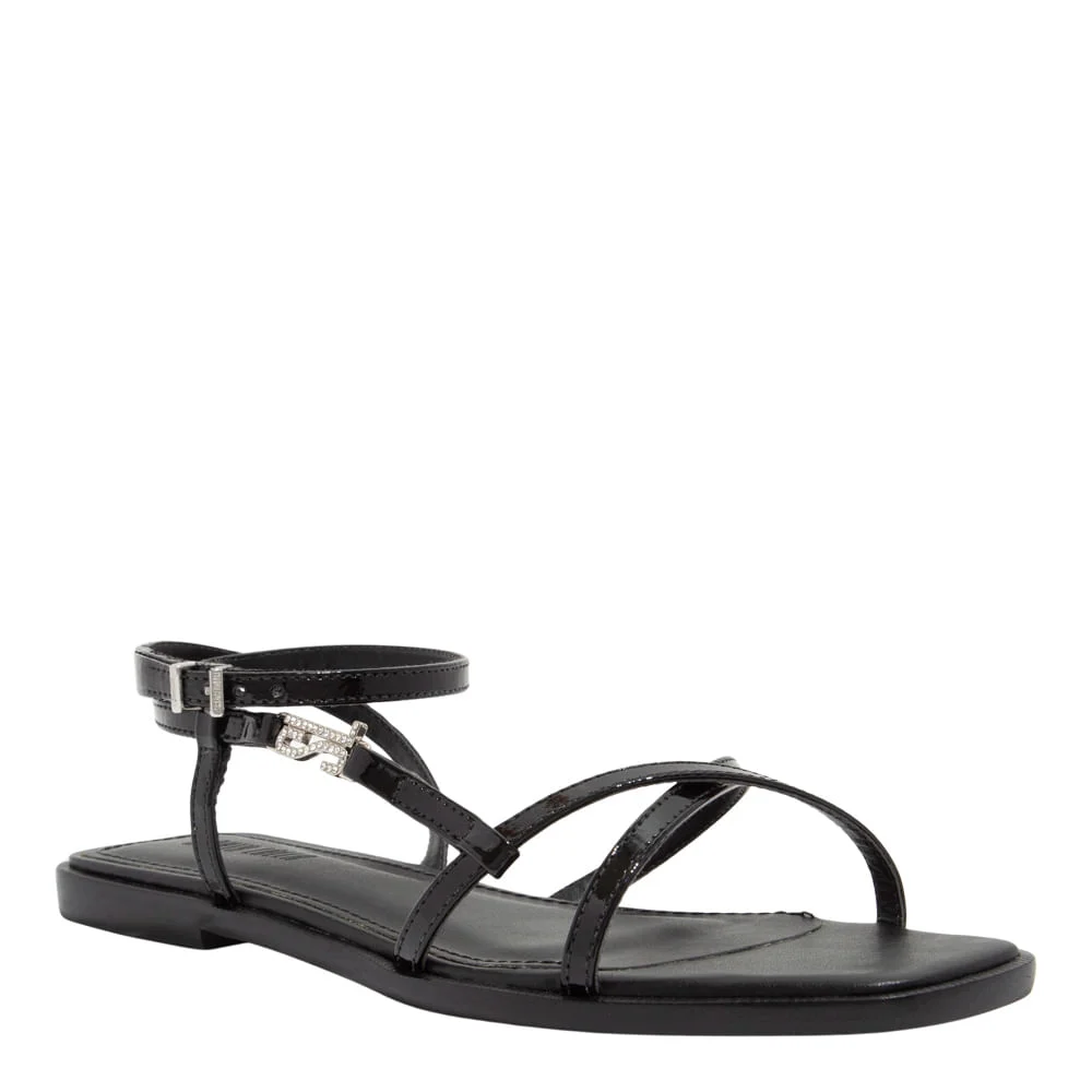 Rasteira Verniz Glossy Preta Bico Quadrado - vista 2 de 4