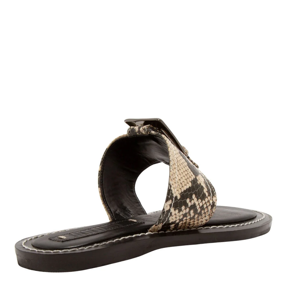 Rasteira Couro Animal Print Estampa Cobra - vista 4 de 6