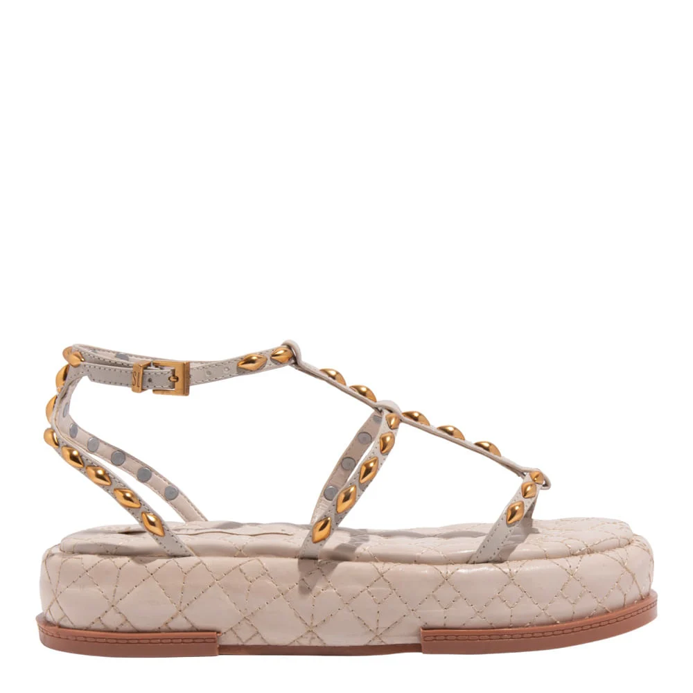 Sandália Papete Couro Confort Off White - vista 1 de 4
