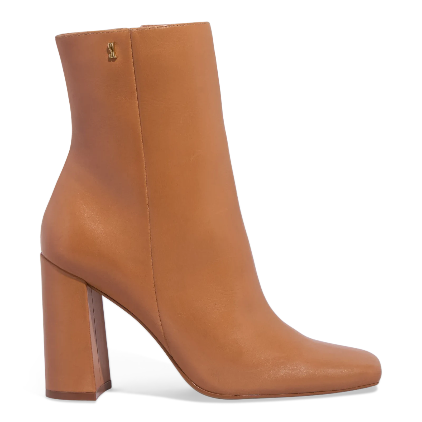 Bota Couro Nobre Soft Caramelo Bico Fino Salto Grosso - vista 1 de 3