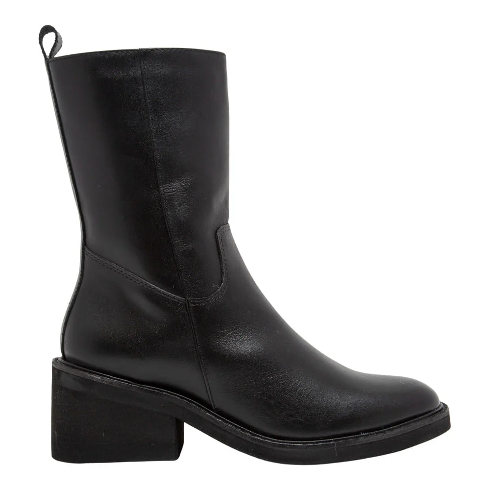 Bota Couro Confort Preto Salto Bloco - vista 1 de 3